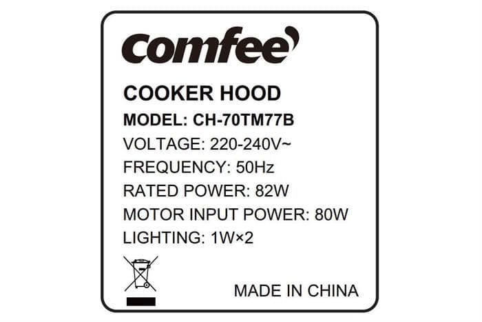 Máy hút mùi áp tường Comfee AI Connect CH-70TM77B